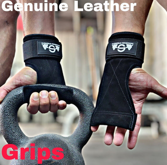 Samarium Strength Leather Workout Grips